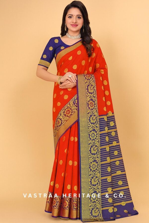 Ready To Wear Banarasi Soft Silk Saree (Red)